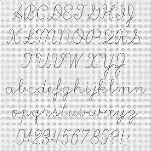 Explore more like cross stitch cursive alphabet patterns. counted backstitch script alphabet - - Yahoo Image Search ...