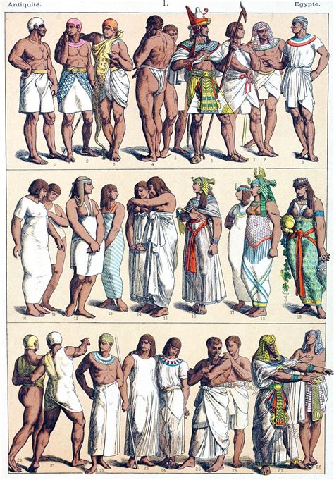 ancient egyptian costume and fashion history decoration and coloring