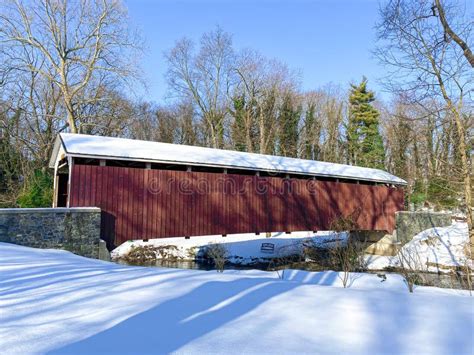 Siegrist S Mill Covered Bridge On A Cold Snowy Winter Morning In