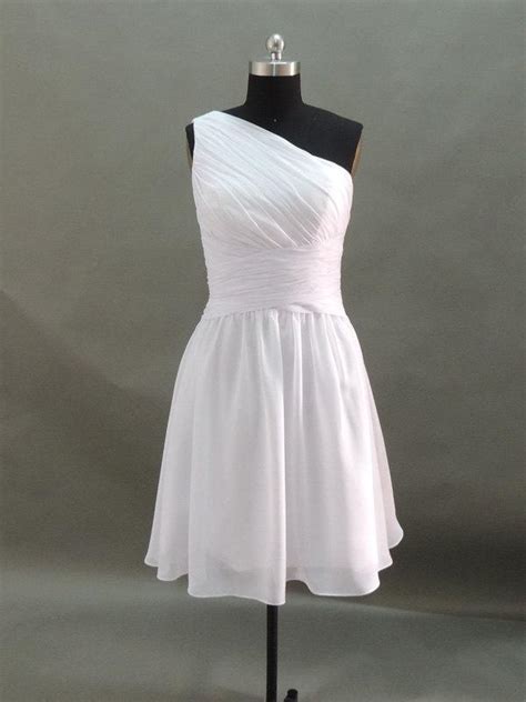 Affordable Simple White Chiffon Bridesmaid Dresswedding Party Dress