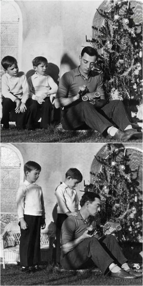 Buster Keaton And His Sons Christmas 1920s Old Movie Stars Celebrity