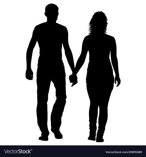 couples man and woman silhouettes on a white vector image