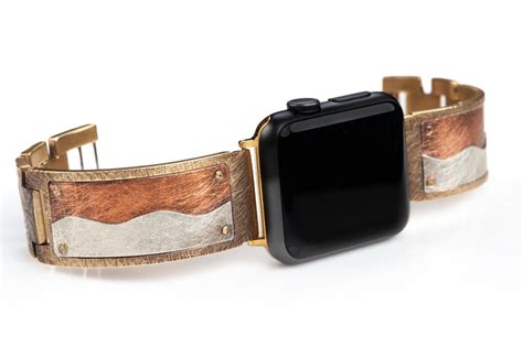 Galatea Apple Watch Band In Copper And Silver Wide Watchcraft