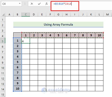 How To Make Multiplication Table In Excel 4 Methods Exceldemy