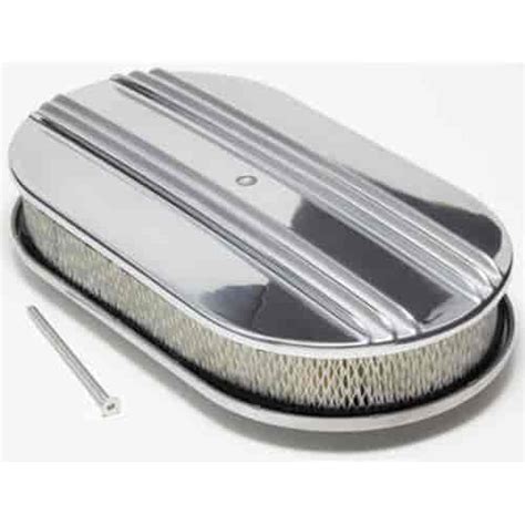 Trans Dapt 6048 Finned Oval Aluminum Air Cleaner Set 8 38 X 15 Jegs