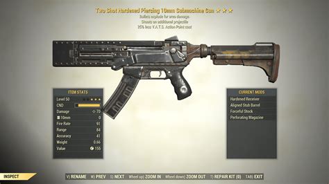 3 Two Shot 10mm Submachine Gun Explosive 25 Vats Fallout 76 Pc