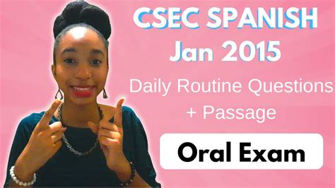 Csec Spanish Orals Past Paper Jan 2015 Daily Routine Csec Spanish