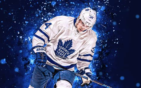 Download Imagens 4k Auston Matthews Uniforme Branco Toronto Maple