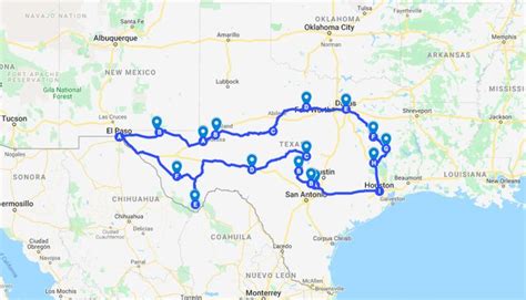 Ultimate Texas Road Trip Map With What To Do Road Trip Map Texas