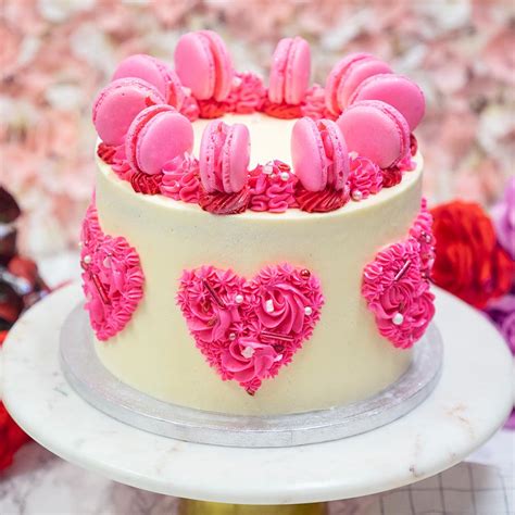 Top with a second cake; Valentines Day Cake - Flavourtown Bakery