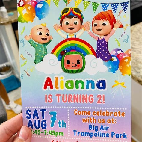 Cocomelon Birthday Party Invitation Cocomelon Invitation Etsy