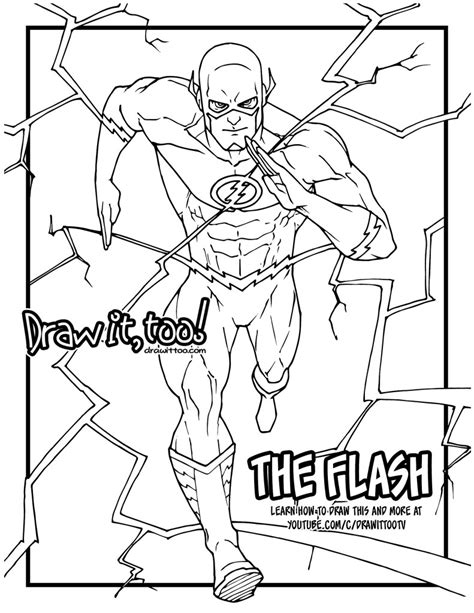 How To Draw The Flash Comic Version Drawing Tutorial Draw It Too