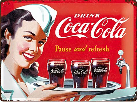 Plakat retro poster vintage mode skizzen einkaufen werbeposter werbung antigua. Coca-Cola - Waitress Blechschild, 40 x 30 cm - Kaufen bei ...