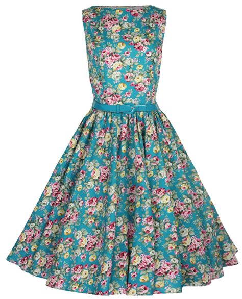 Lindy Bop Classy Floral Print Audrey Hepburn Style Vintage S Pinup Dress Amazon Co