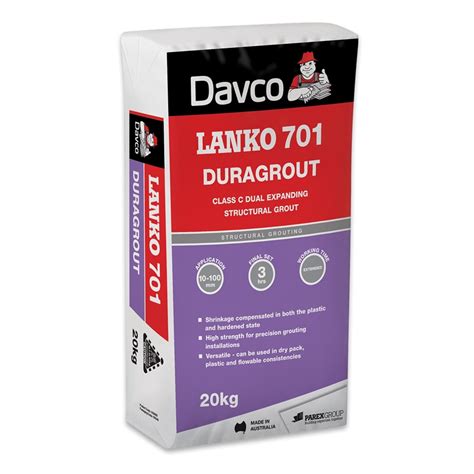 Lanko 20kg 701 Duragrout Structural Grouting Bunnings Warehouse