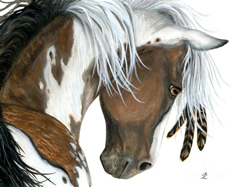 Tri Colored Pinto Horse Painting By Amylyn Bihrle Pixels