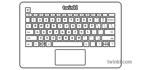 Laptop Keyboard Black And White Rgb Illustration Twinkl