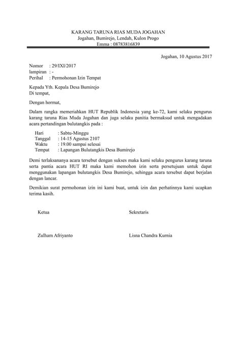 Contoh Surat Permohonan Izin Kegiatan Ke Kepala Desa Nusagates