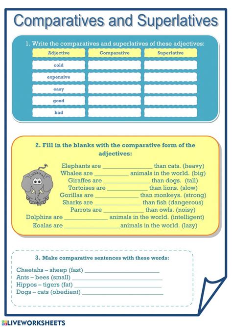 Comparatives And Superlatives Ficha Interactiva Comparativos En Ingles Ejercicios De Ingles