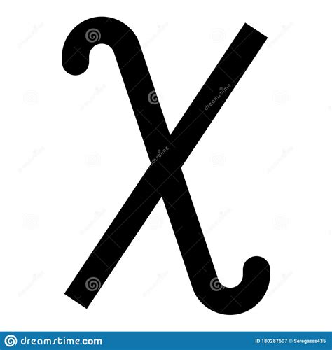 Chi Greek Symbol Small Letter Lowercase Font Icon Black Color Vector