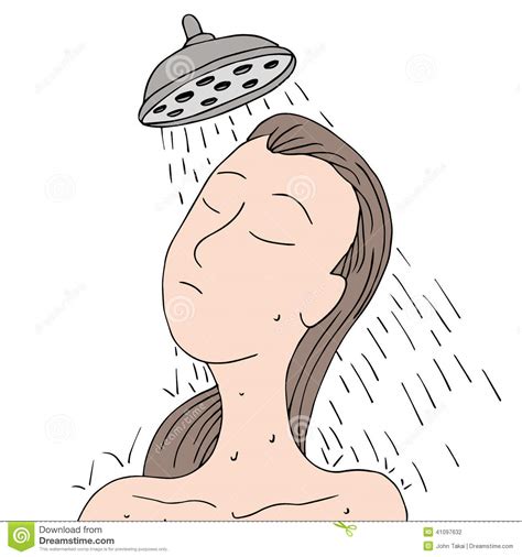 clipart of woman taking a shower clipground