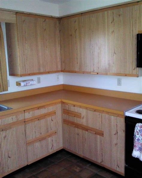 Louis cabinet warehouse all of our cabinets are made with solid wood, no particle board of mdf. 1978 St. Charles kitchen with groovy grooved wood doors - 9 photos (With images) | Wood doors ...