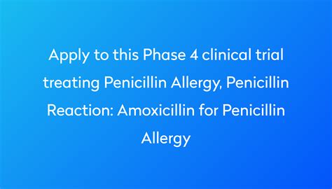 Amoxicillin For Penicillin Allergy Clinical Trial 2024 Power