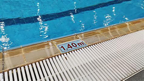 14 M Depth Marking On Pool Edgeinscription Of The Swimming Pool