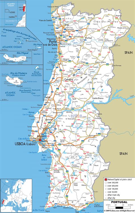 Portugal cities map mapsof net. Large road map of Portugal with cities and airports | Portugal | Europe | Mapsland | Maps of the ...