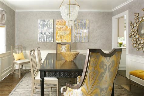 Yellow And Gray Dining Room Contemporary Dining Room Sabal Homes