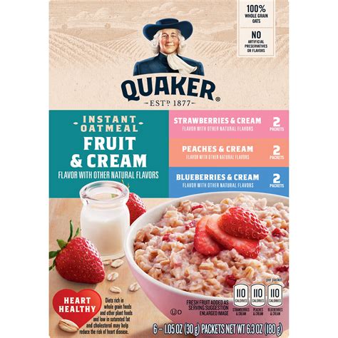 Quaker Fruit And Cream Instant Oatmeal Variety Pack Smartlabel™