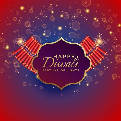 Premium Vector Happy Diwali Background With Burning Crackers And Sparkles