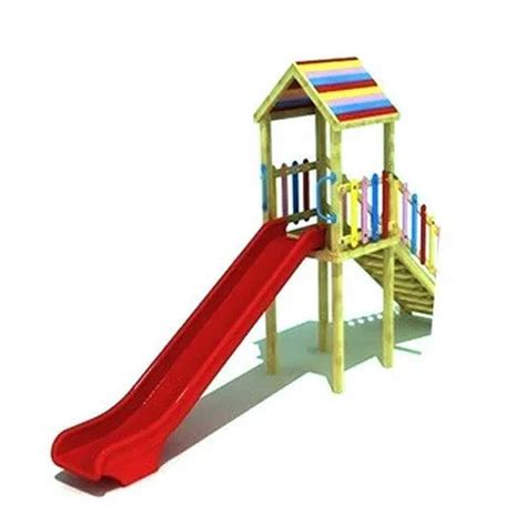 Red Plastic Kids Outdoor Playground Slide For Park Age Group 6 12