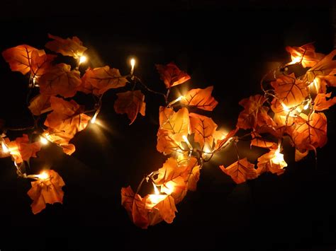 Led Fairy Lights Fall Garland Lighted Fall Maple Leaves Lighted Fall