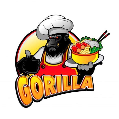 Gorilla Masterchef Gorilla Cooking Logo Graphic Resources