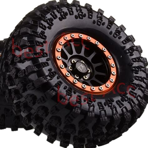 110 4p Aluminum 22 Beadlock Wheels Rim And Tires For Rc Rock Crawler