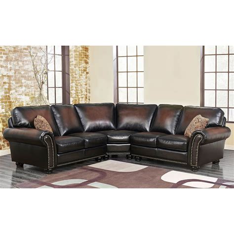Melrose Leather 3 Piece Sectional Sams Club