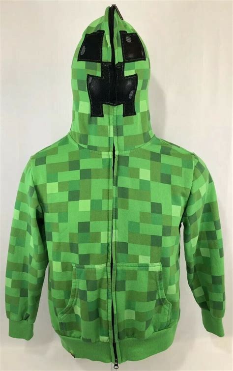 Hoodies Clothing And Accessories Minecraft Creeper Premium Zip Up Youth