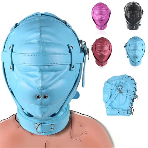 Bdsm Bondage Full Hood Masks Sensory Deprivation Gimp Sm Leather Padded