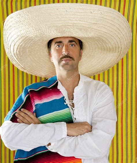 Mexican Mustache Man Sombrero Portrait Shirt Stock Photo By ©lunamarina