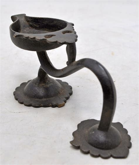 Antique Brass Temple Diya Aarti Stand Original Old Hand Etsy