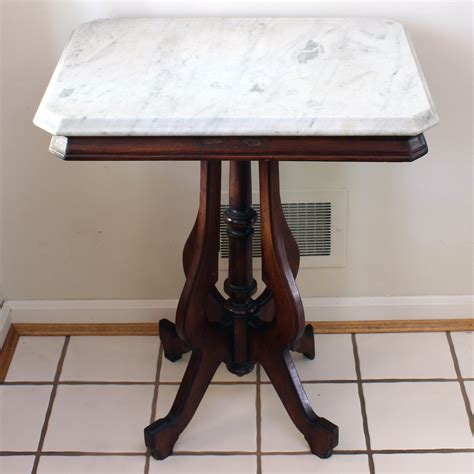 Antique Eastlake Marble Top Side Table Ebth