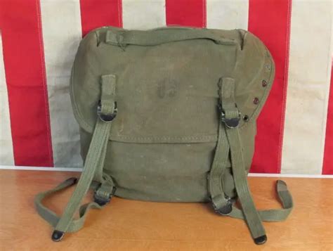 Vintage Us Army M 1956 Od Canvas Combat Field Bag Pack Military Satchel
