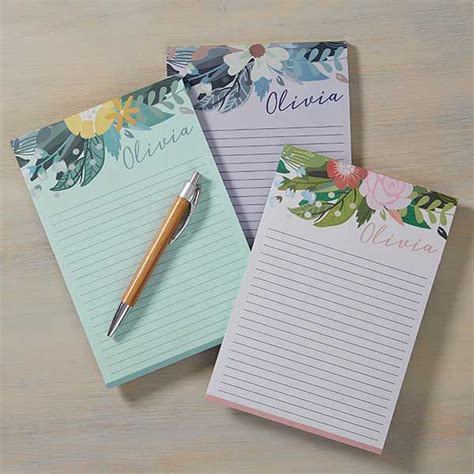 Personalized Notepads Modern Botanical Personalized Notepad Note