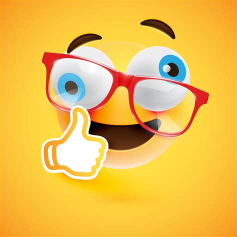 Cute Emoticon With Thumbs Up Emoji Illustration Cartoon Vector Images My XXX Hot Girl