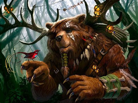 Shaman Bear Fantasy Art Concept Art Characters Animals Artwork