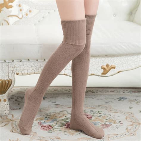 Sexy Fashion Women Girl Thigh High Stockings Knee High Cotton Solid
