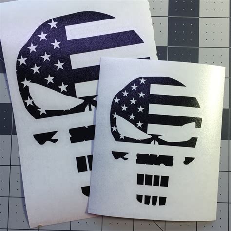 Punisher Skull With American Flag Vinyl Decal Sticker