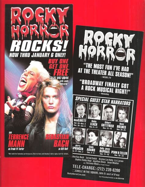 Sebastian Bach Skid Row Rocky Horror Show 2001 Broadway Playbill