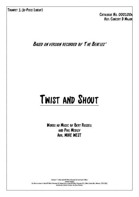 Twist And Shout Sheet Music The Beatles Performance Ensemble